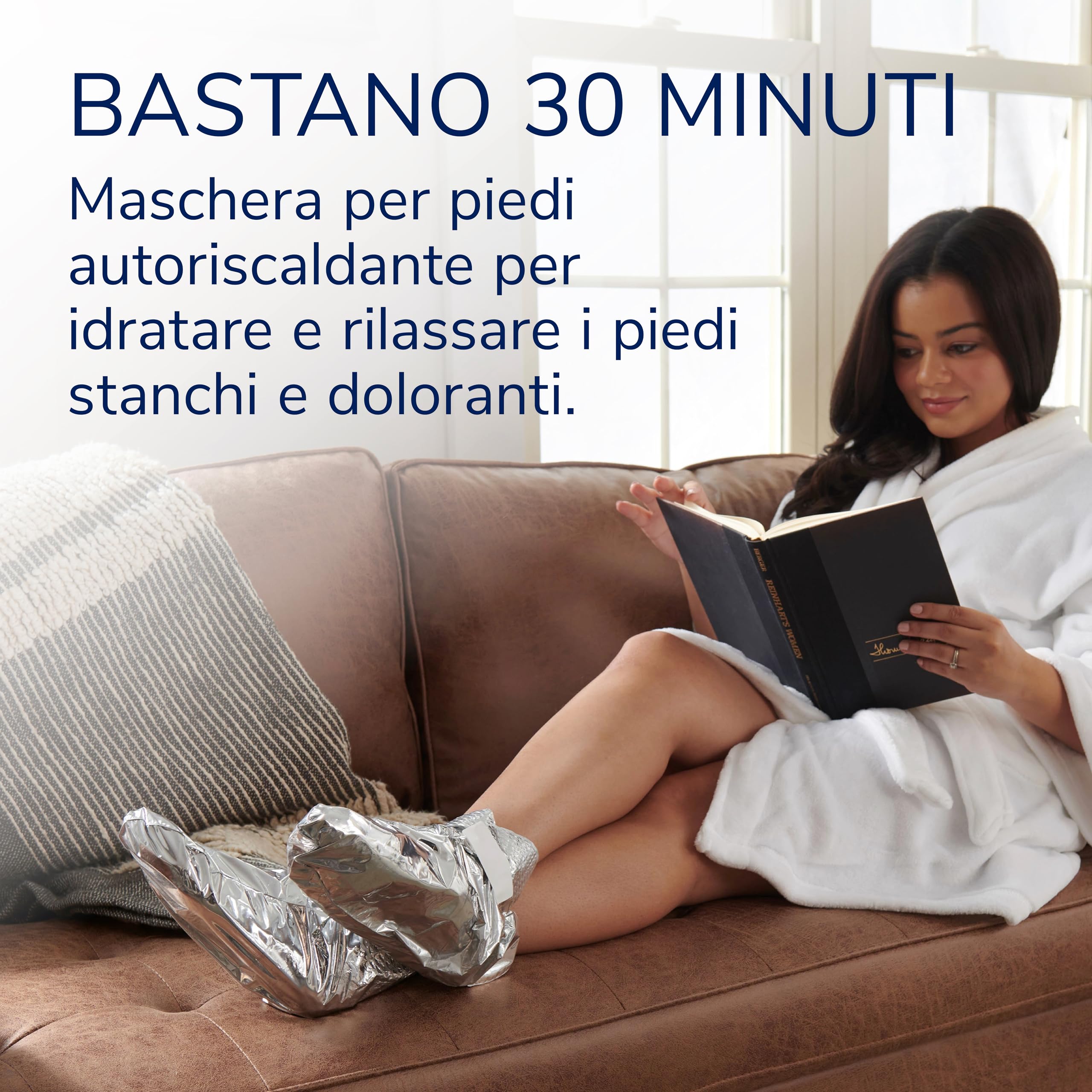 Dr. Scholl's Maschera Piedi Lenitiva e Rivitalizzante per Piedi Stanchi e Doloranti, Impacco Idratante, Ammorbidisce e Idrata la Pelle con Sale di Epsom, Mentolo, Burro di Karité e Lavanda