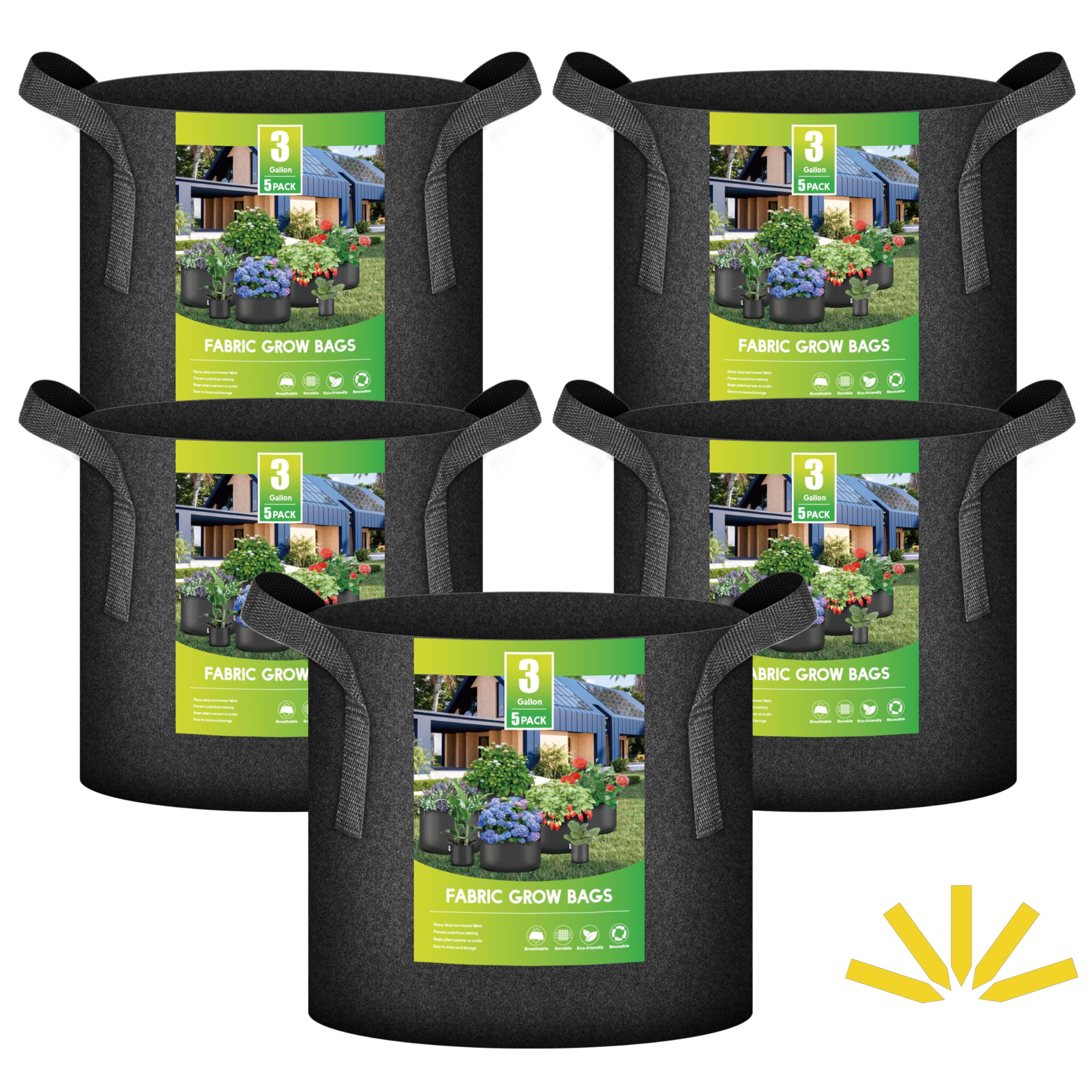 Pots de fleurs 10L iPower en tissu respirant pour tomates et fruits du potager
