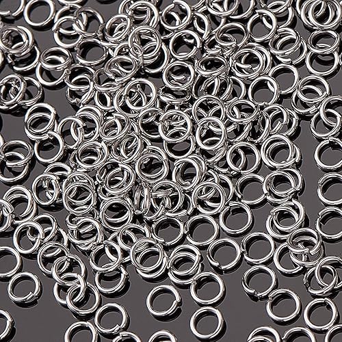 Miniatura 8 de DanLingJewelry 2000 unids 304 Anillo de salto abierto de acero inoxidable Fabricación de joyas Anillo de salto de metal Conectores de 0.157 in a