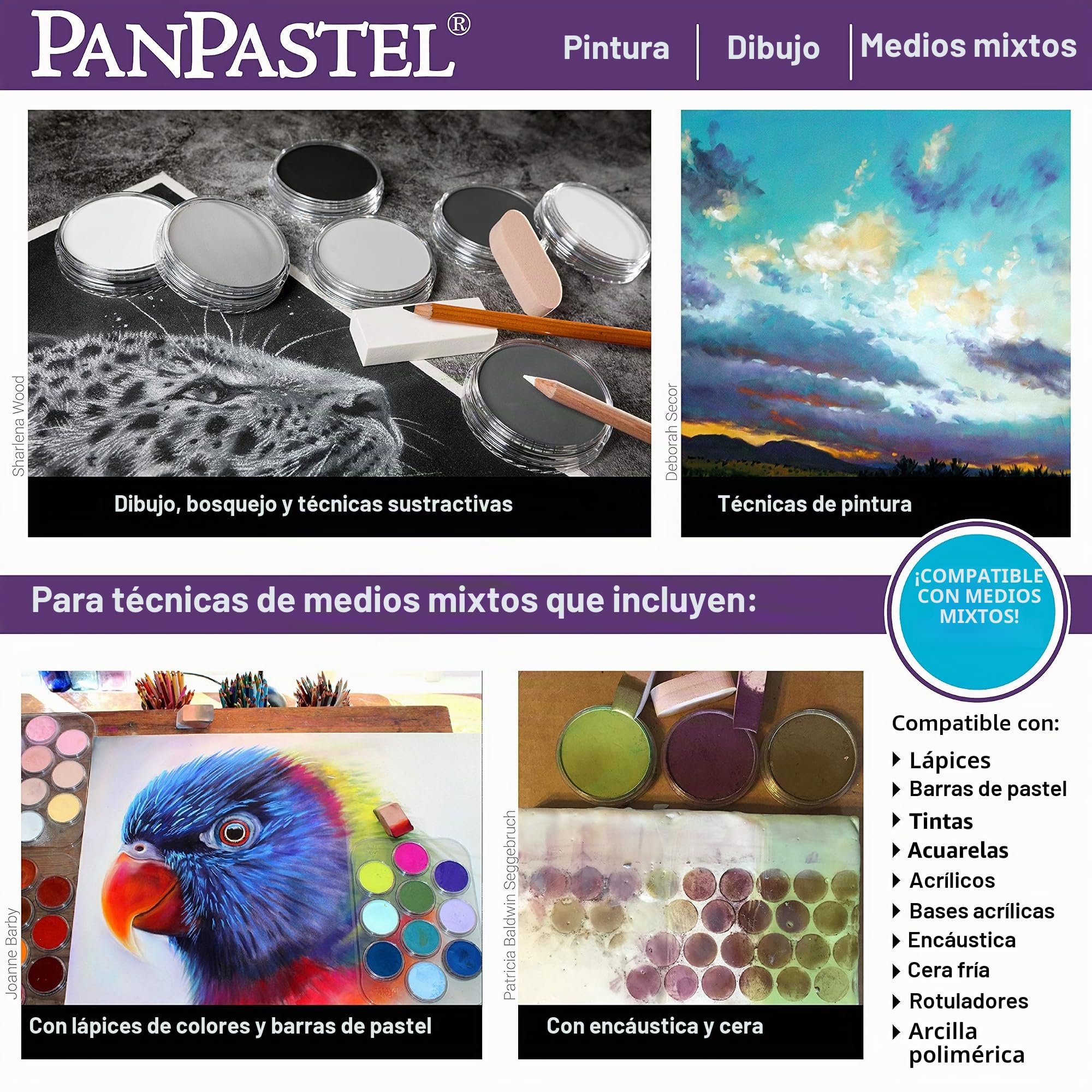 PanPastel Colorfin, Artists' Pastels, kit de diseño Lia Griffith de 7 colores (30083)