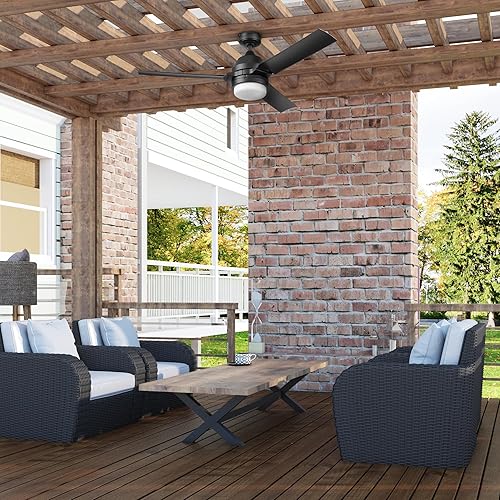 Miniatura 9 de Honeywell Ceiling Fans Port Isle - Ventilador de techo moderno de 54 pulgadas para exteriores con luz, ventilador LED con control remoto, 3 aspas