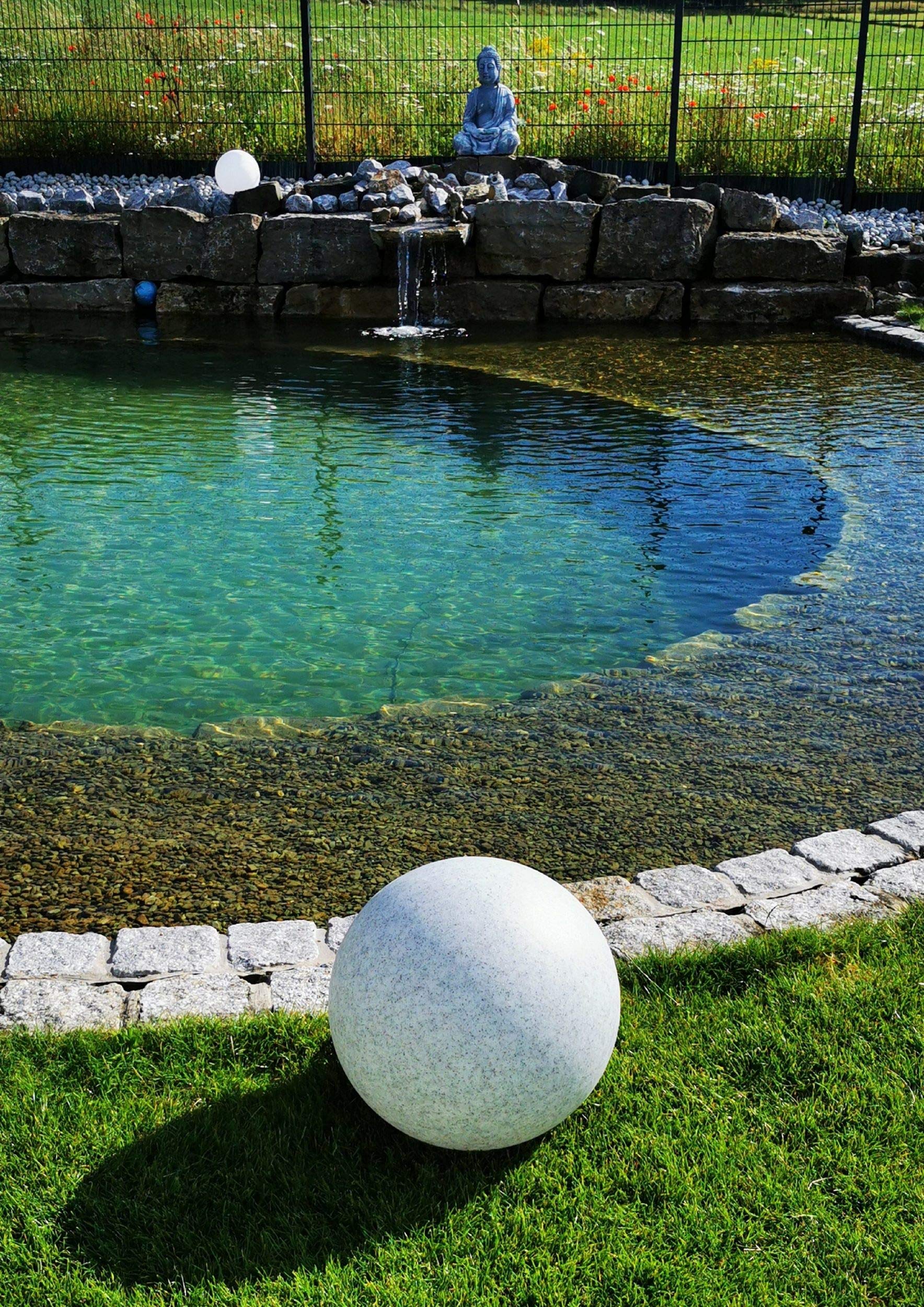 Trango Gartenkugel 30 Cm – Granitstein-Optik, IP65, Mit Kabel & E27-Fassung, Ohne Leuchtmittel