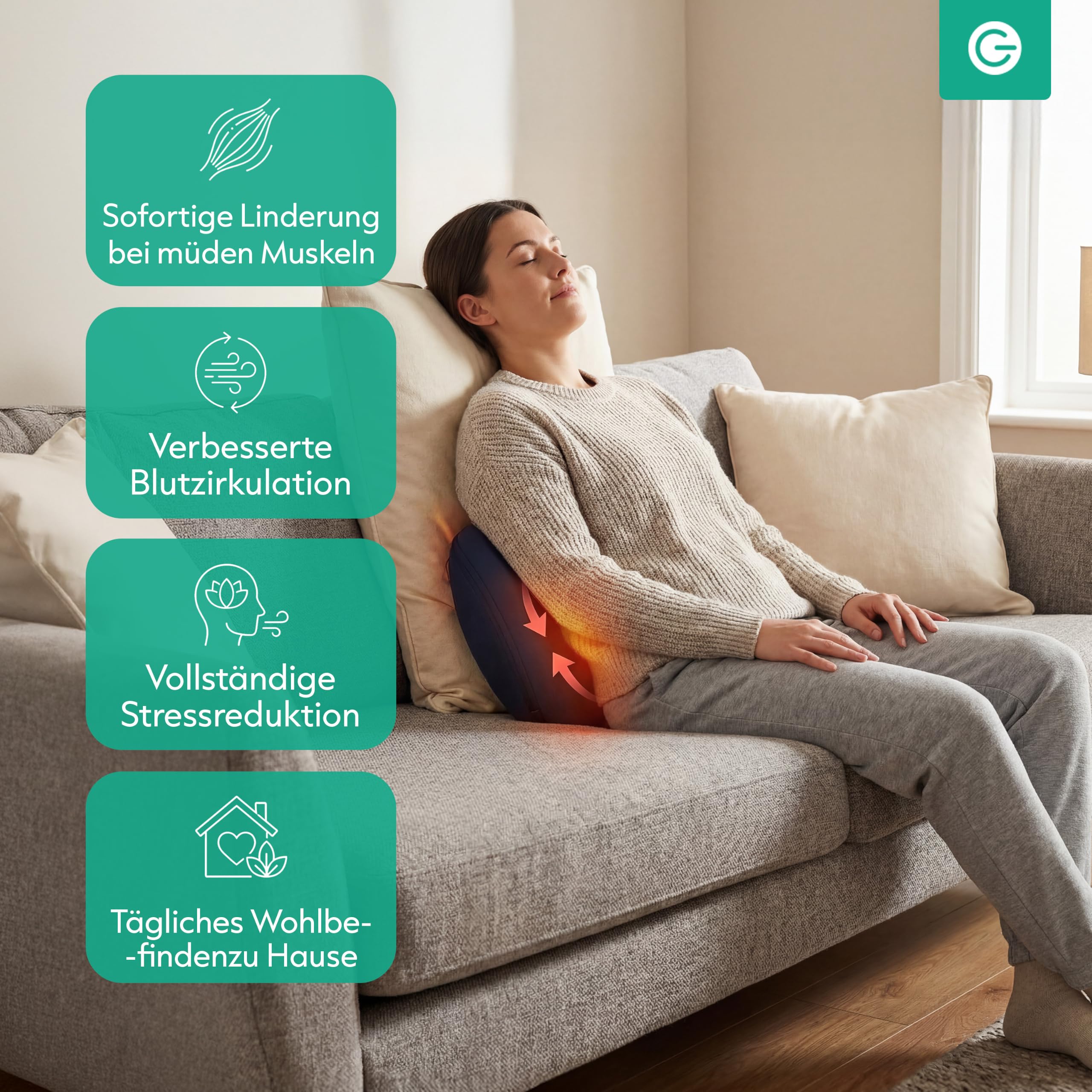 Silvergear® Massagegerät 3-in-1 | Füße, Waden & Rücken | 3 Intensitätsstufen | Wärmefunktion