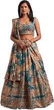 Zeel Clothing Women's Organza Floral White Semi-Stitched Lehenga Choli (7611-Wedding-Floral-Lehenga-Latest, White)
