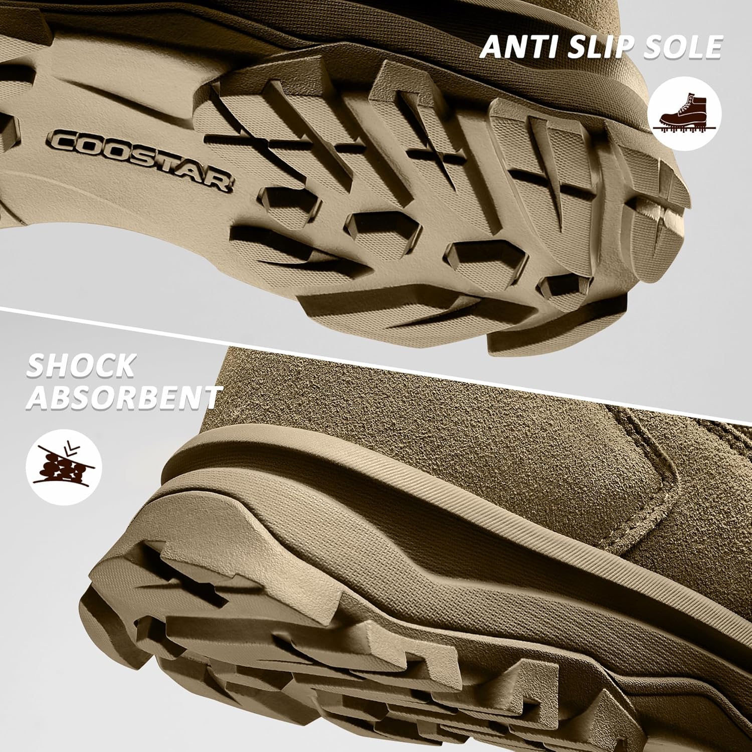 Tactical Boots for Men Lightweight Military Combat Work Boot Side Zipper Motorcycle Hiking Boots 8 Inches - Image 6