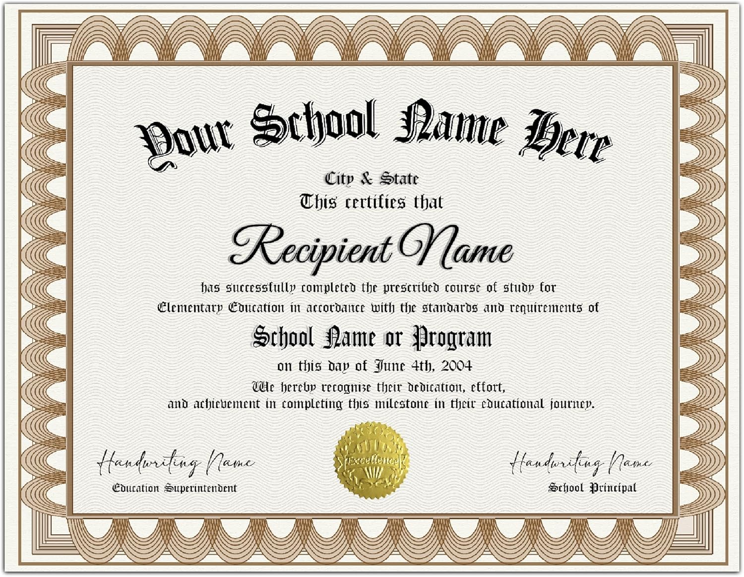 Custom Homeschool Diploma Personalized High School Diploma Education Certificate of Degree with Holder Perfect for Commemorations or Educational Gifts (Type-3)