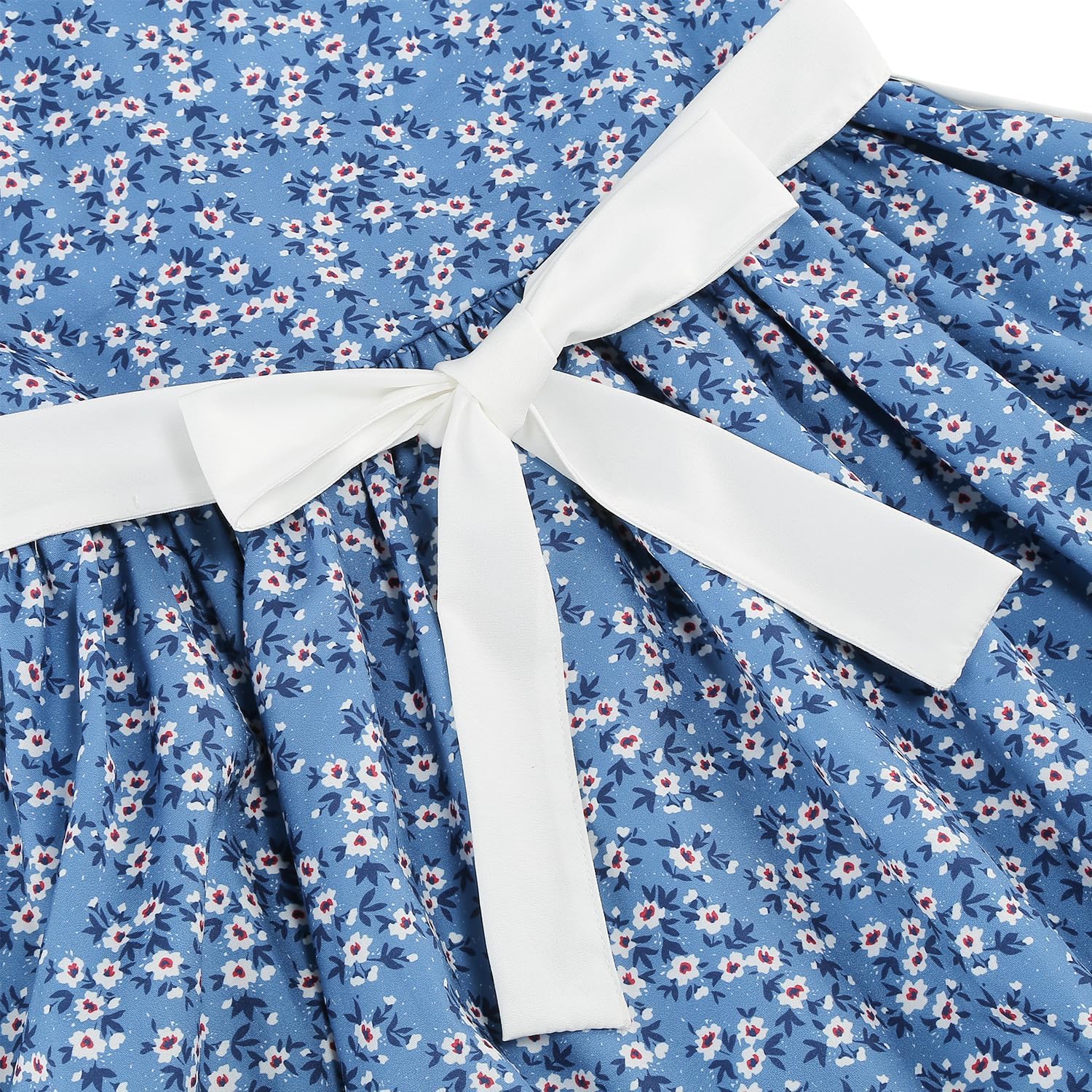 Aoiviss Girls Pioneer Costume Floral Colonial Prairie Dress for Little Kids with Apron and Bonnet