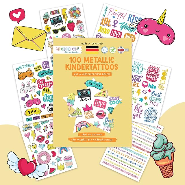 Foto 7 de 7 de 100 tatuajes metálicos para pegar - tatuajes infantiles respetuosos con la piel Summerjam - diseños chulos