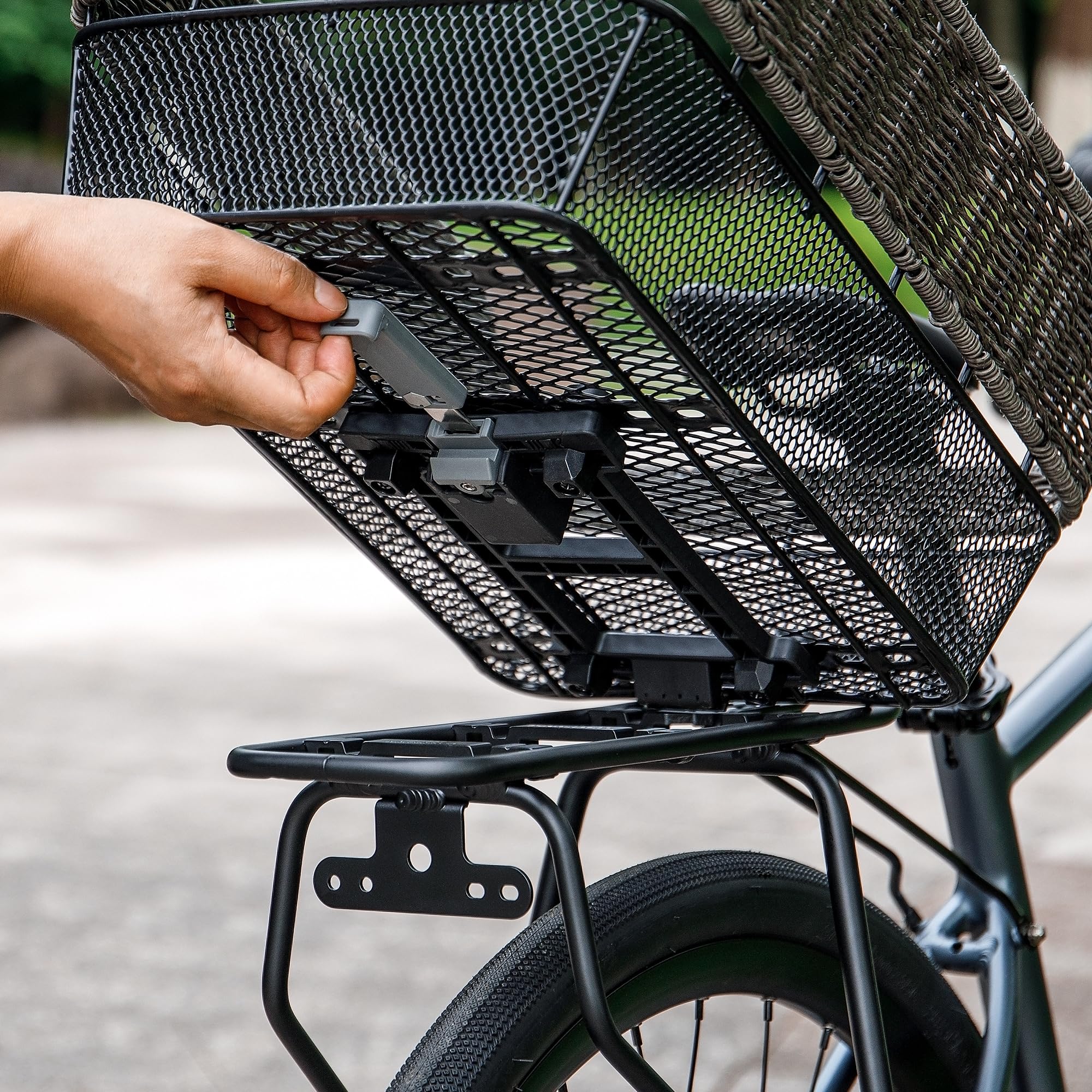Porte-vélo arrière pour vélo - Porte-bagages compatible avec système MIK, porte-bagages pour freins à disque/non freins à disque, hauteur réglable pour châssis 26"-29"