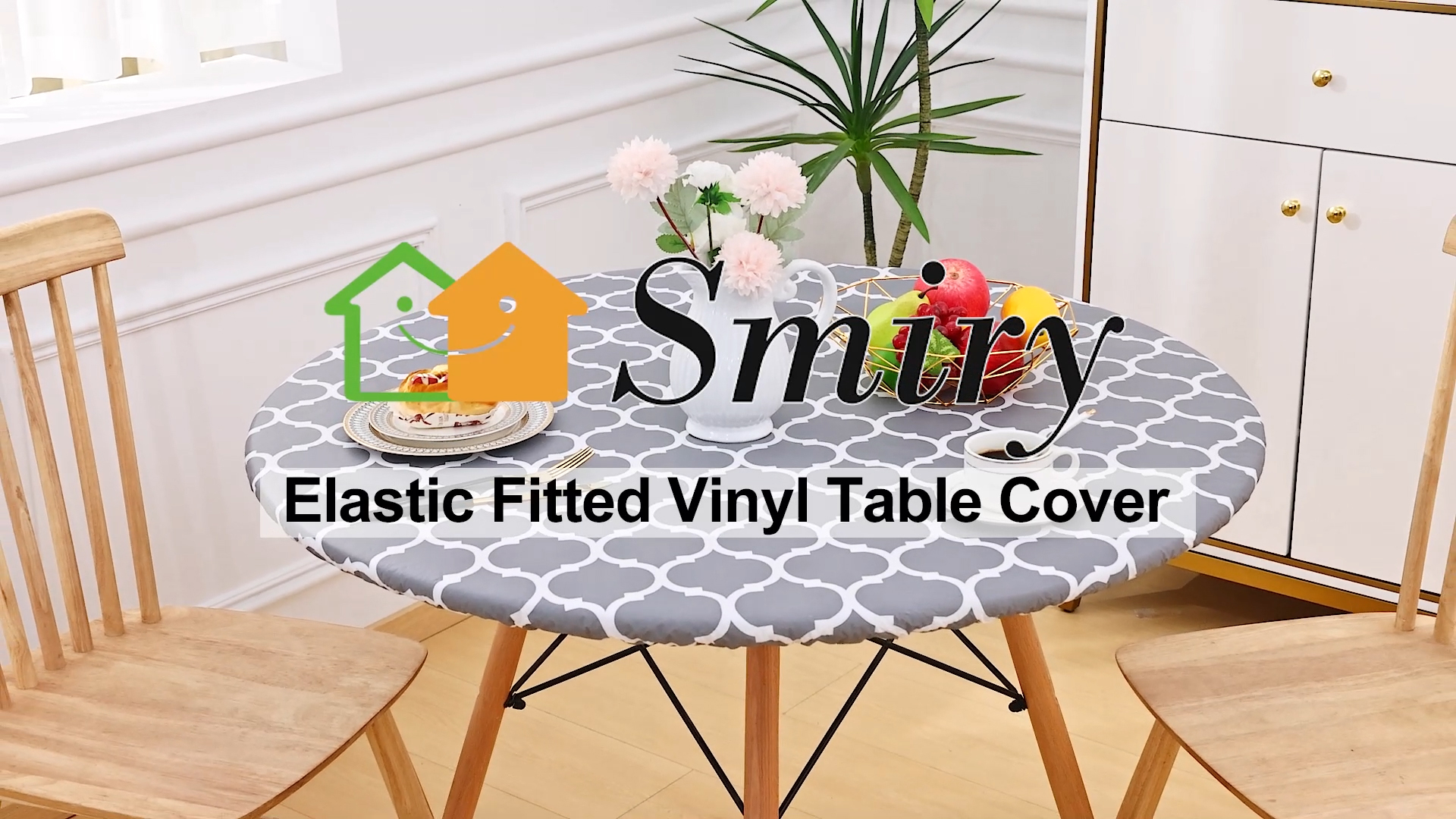 Smiry Runde Picknick-Tischdecke – Wasserdicht, Elastischer Rand, Für Tische 114–142 Cm Ø