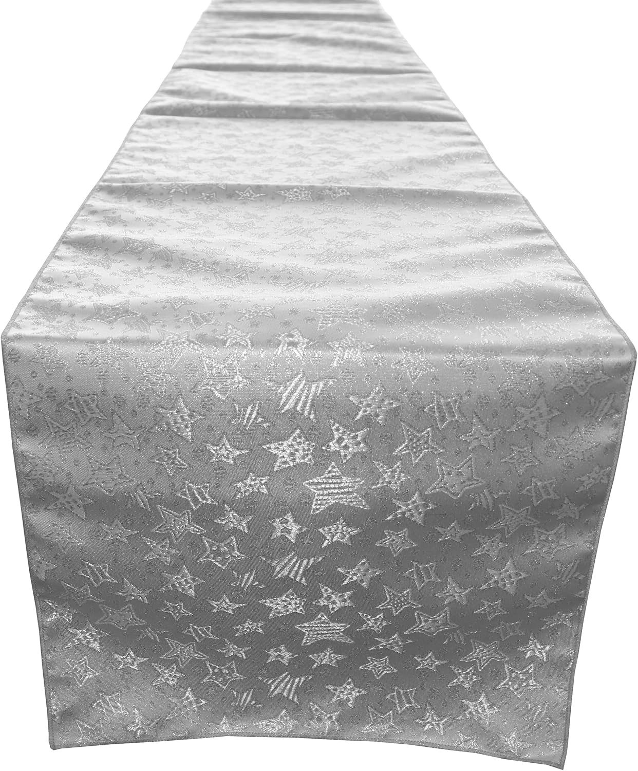 Zen Creative Designs Christmas Heavy Brocade Table Runner Kitchen Holiday Party Venue Table Decor (12" by 120", Gold Stars)