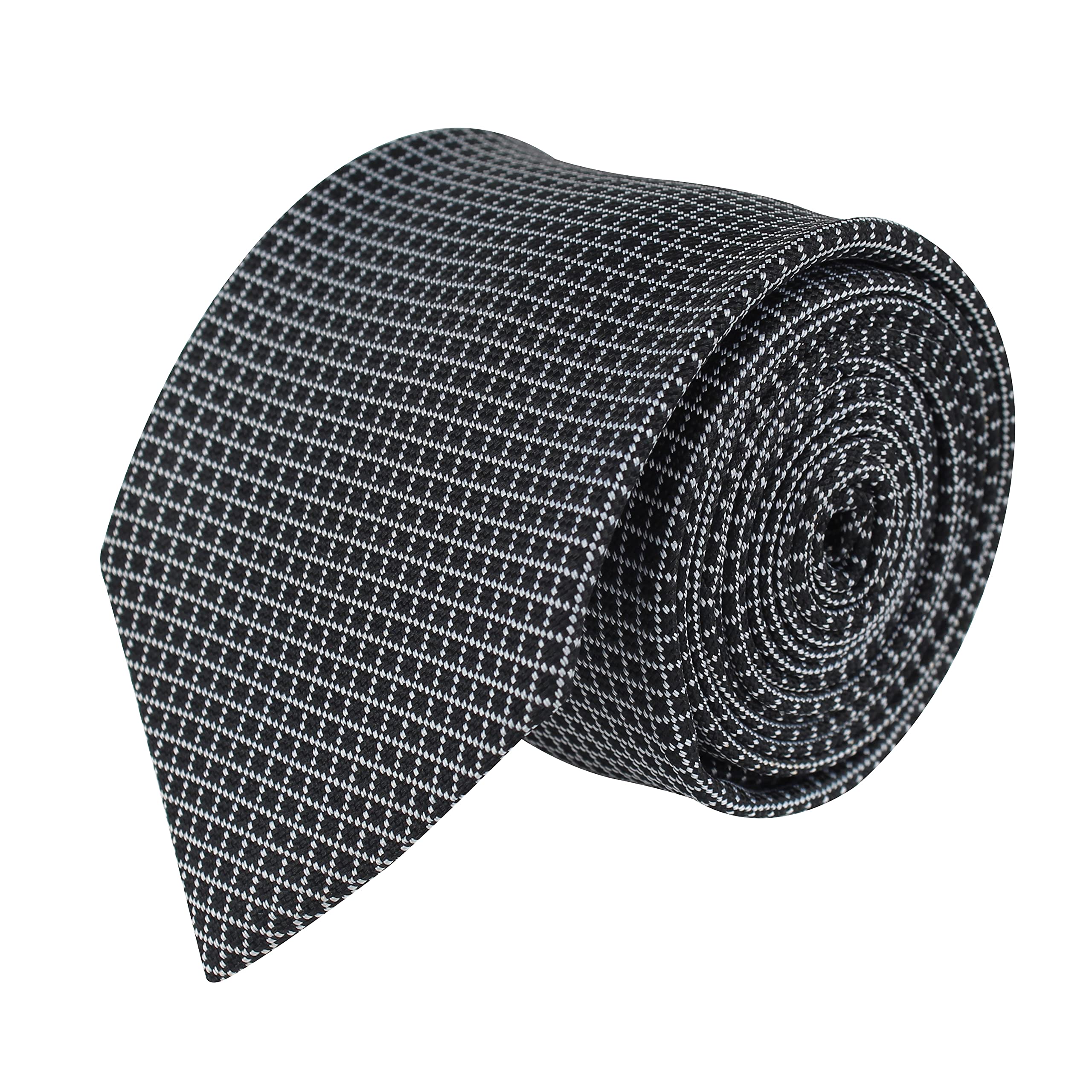 kovove Kavove The Essentials Checkered Black Necktie For Men-picture-16