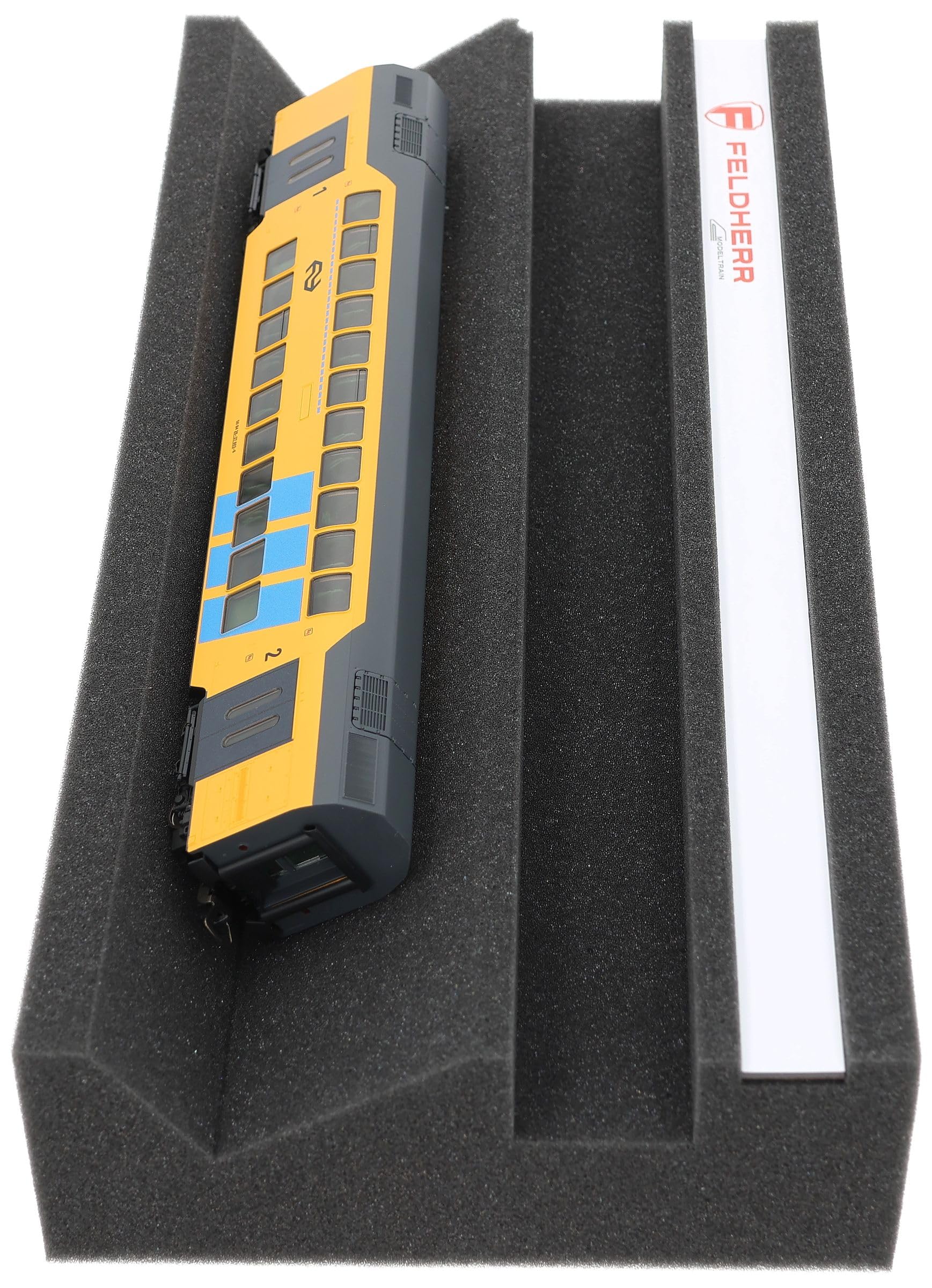 Feldherr Premium Lokliege für Modellbahnen - Magnetstreifen, Wartungsschacht, PU-Schaum, 360x175x70 mm - Ideal für Spur H0