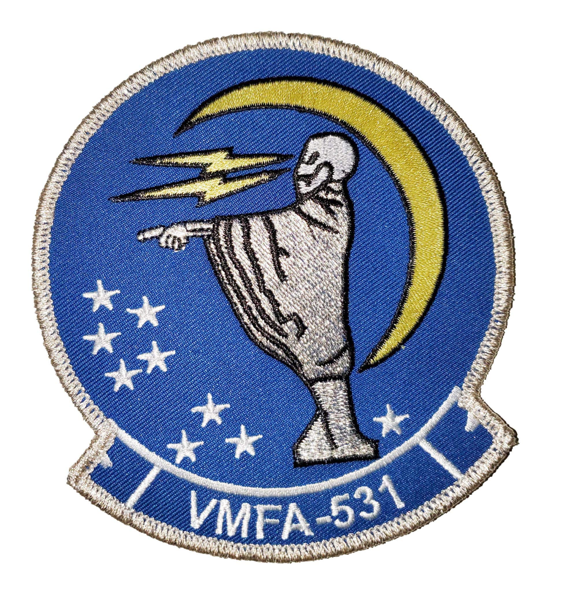 Squadron Nostalgia LLC VMFA-531 Grey Ghosts Patch – Sew On, 4.5