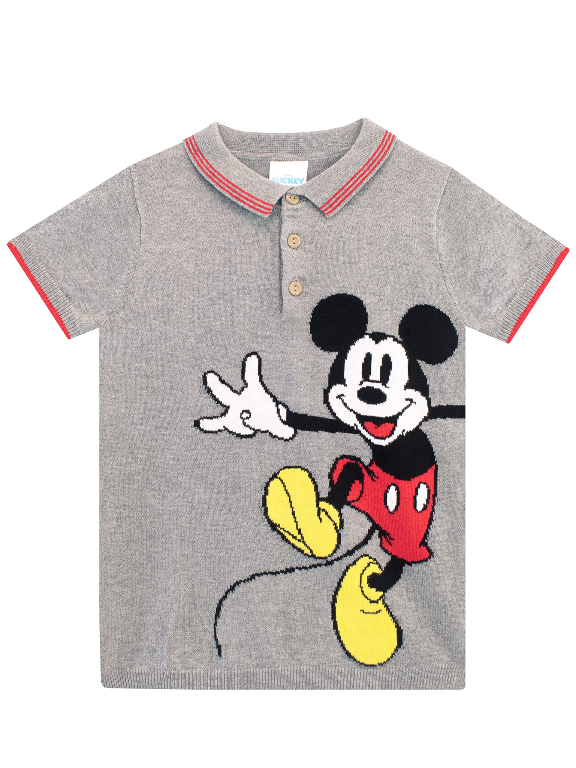 Disney Mickey Mouse Polo para Niños Top de Punto de Manga Corta para niños