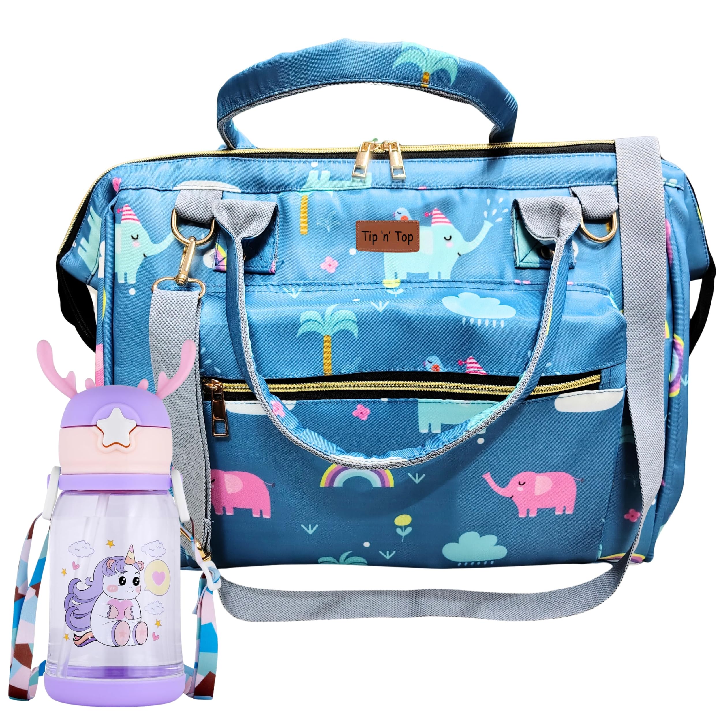 tip 'n' top Premium Baby Diaper Handbag with insulated bottle pockets with Baby Sipper Bottle - The Ultimate Combo-picture-27