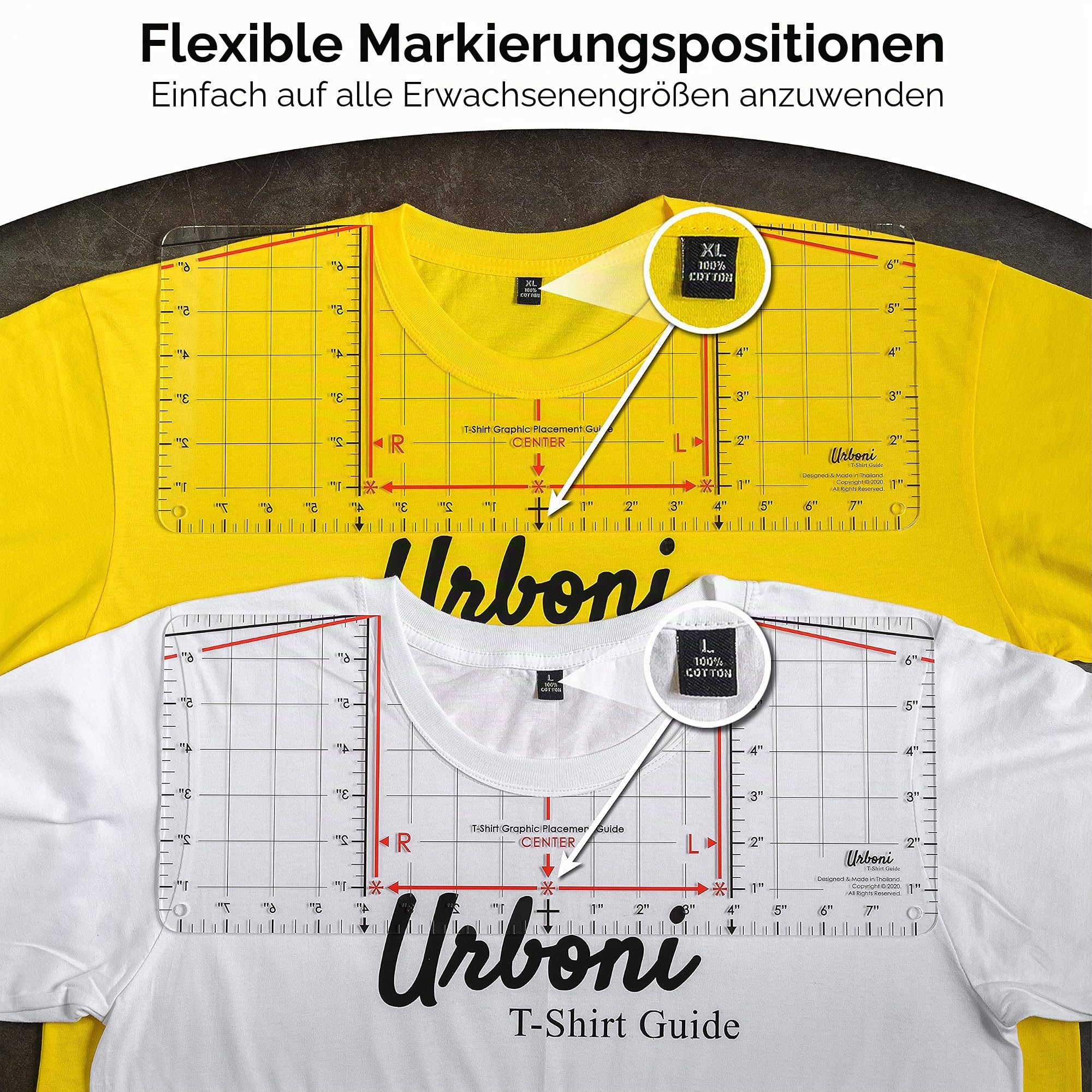 T-Shirt-Lineal für Vinyl-Ausrichtung und Mitteldesigns, T-Shirt-Lineal, Ausrichtungswerkzeug, Platzierung für Hitzepresse und Cricut
