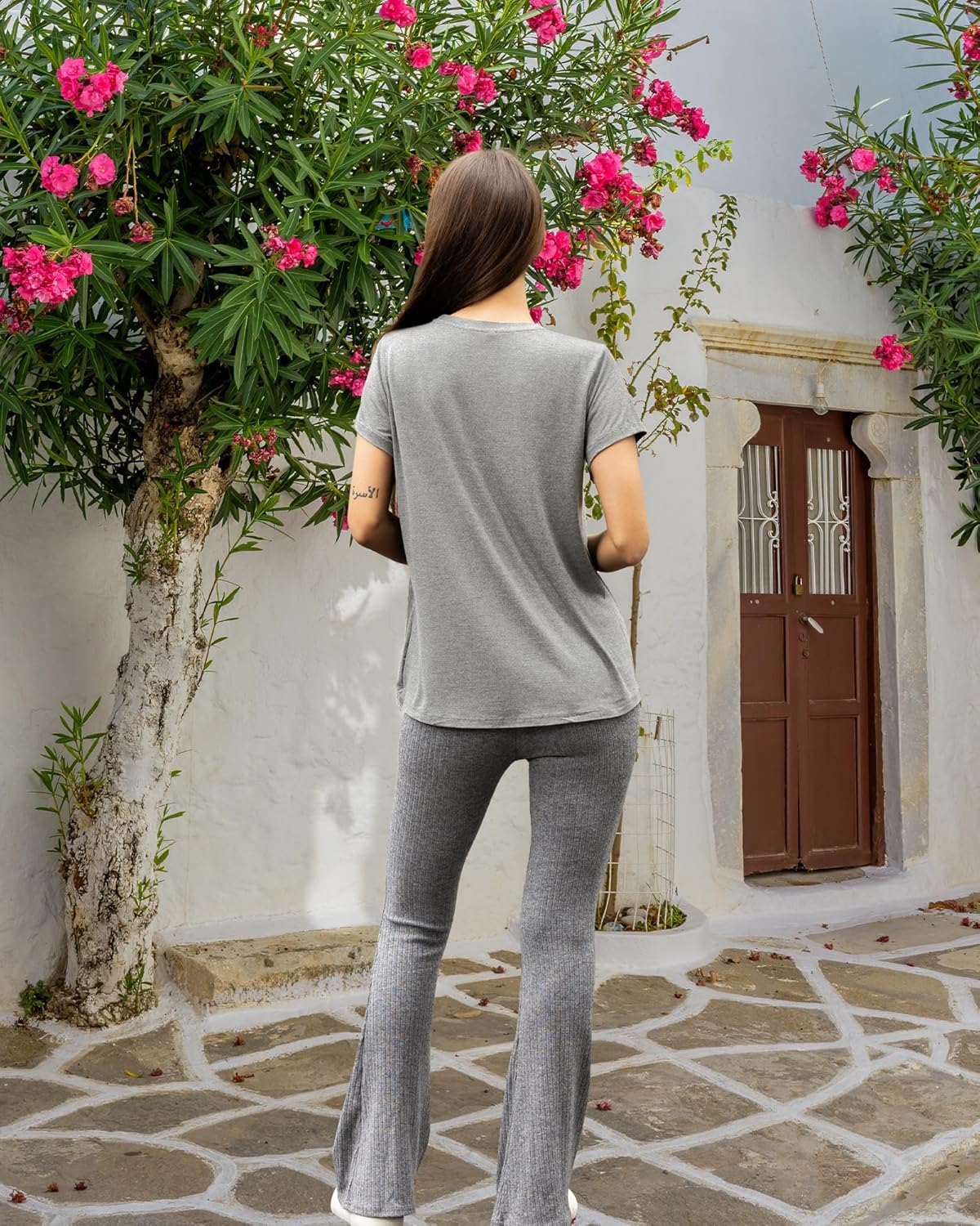 Rnxrbb 3 Pack Women's Nursing Tops for Breastfeeding Summer Short Sleeve T Shirts Postpartum Double Layer Clothes - Image 6