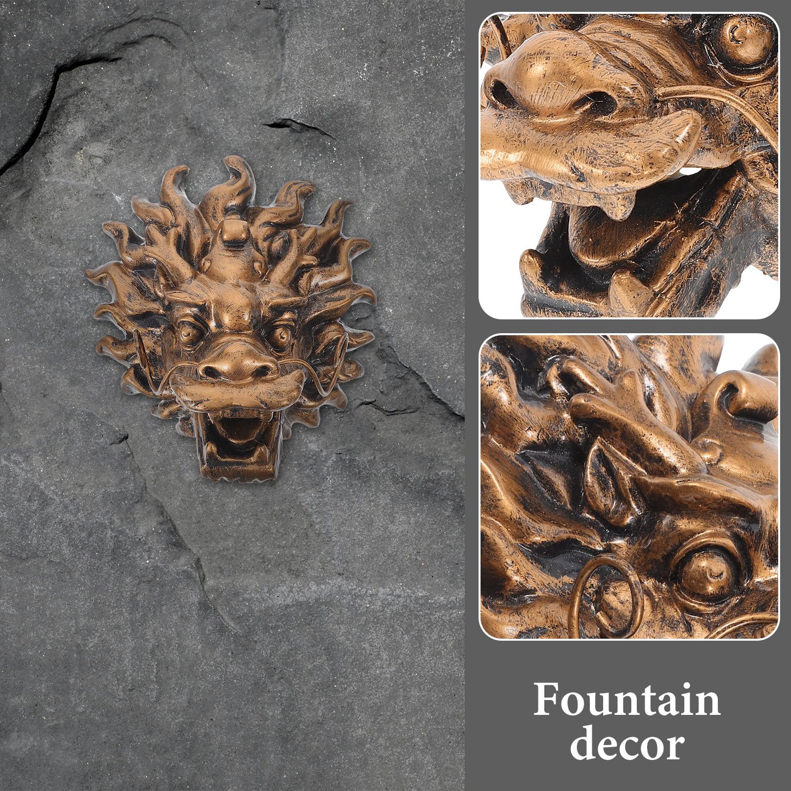 LALAFINA Rubinetto Fontana da Giardino Testa di Drago in Resina Design Elegante e Installazione Facile per Parete Villa e Giardino Decorazione Esterno