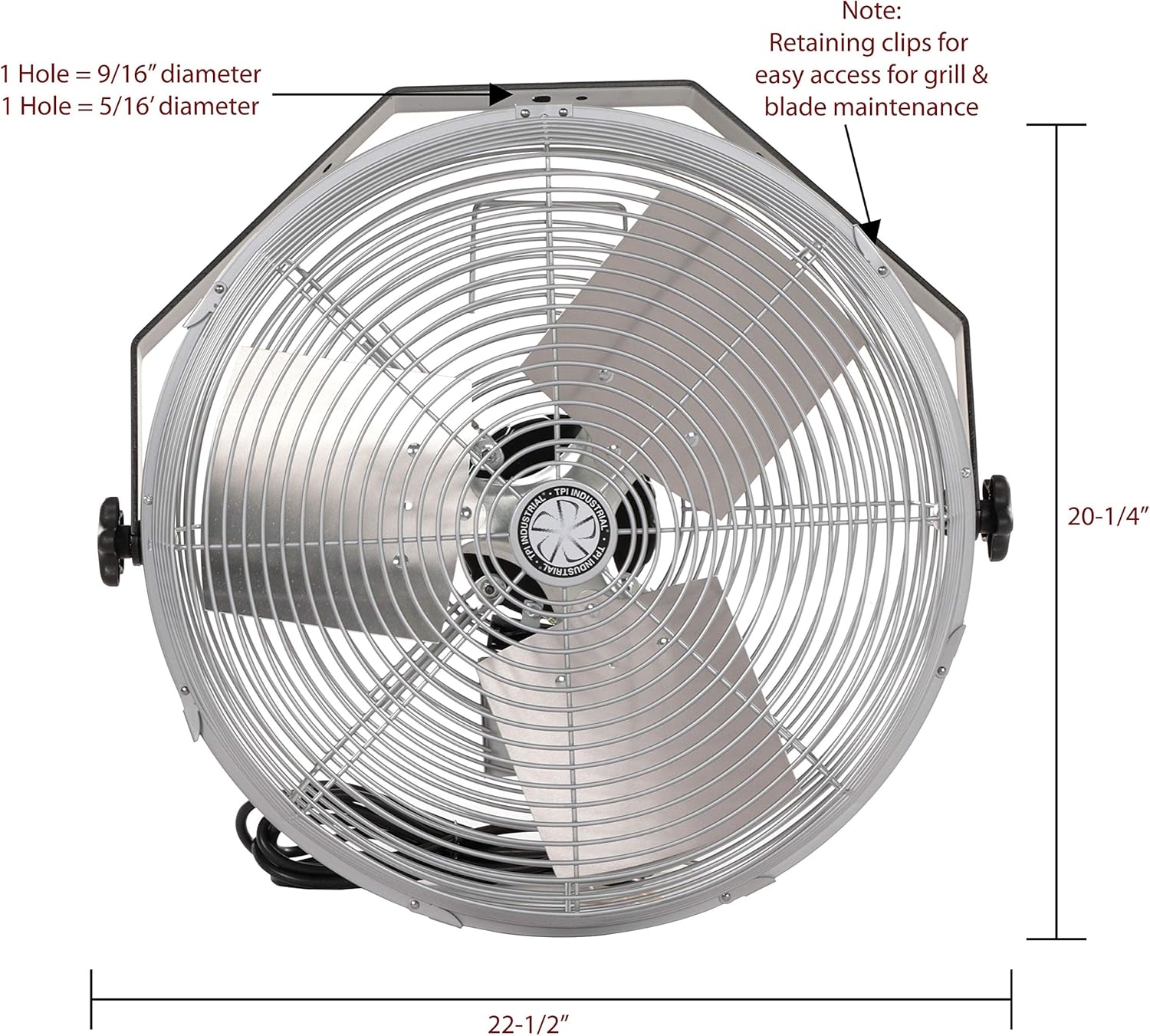 TPI Corporation U18-TE Industrial Workstation Fan – 120 Volt 360 Degree Horizontal, Vertical Swirl Air Circulator. Venting Exhaust Fans