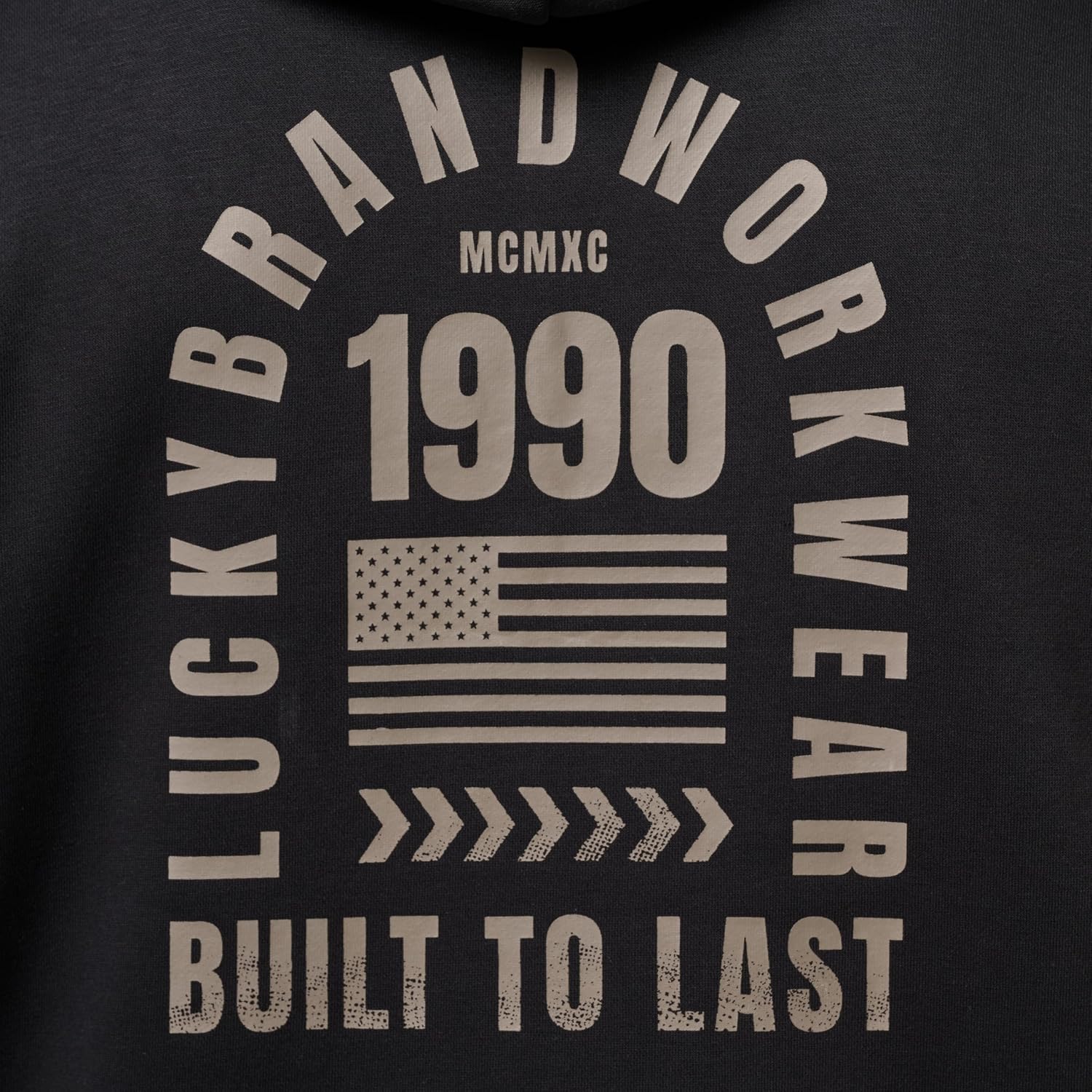 Lucky Brand Men's Men's Flag Tracks Graphic Print Hoodie