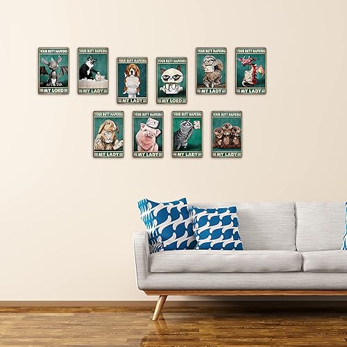 Miniatura 5 de Decoración gótica de mapache, decoración divertida para baño, decoración medieval, servilletas de baño, póster retro para inodoro, cueva, bar,