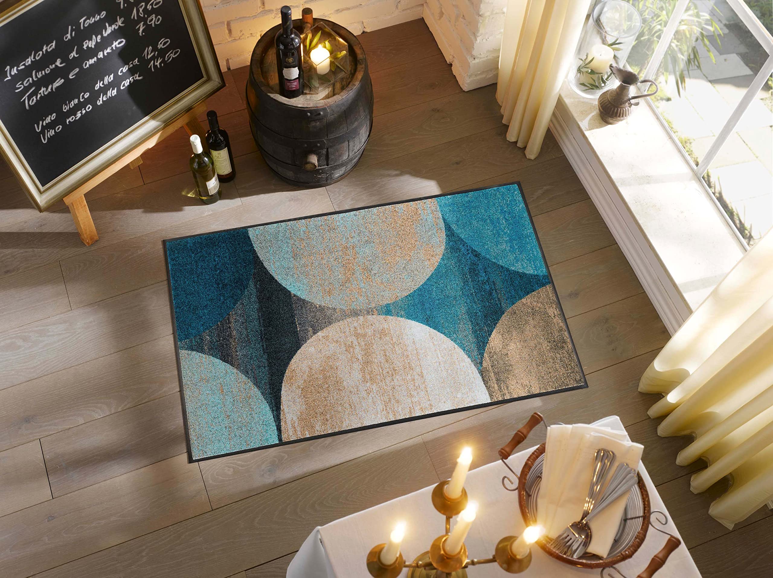 wash dry deurmat Scratchy beige, 75x120 cm, binnen en buiten