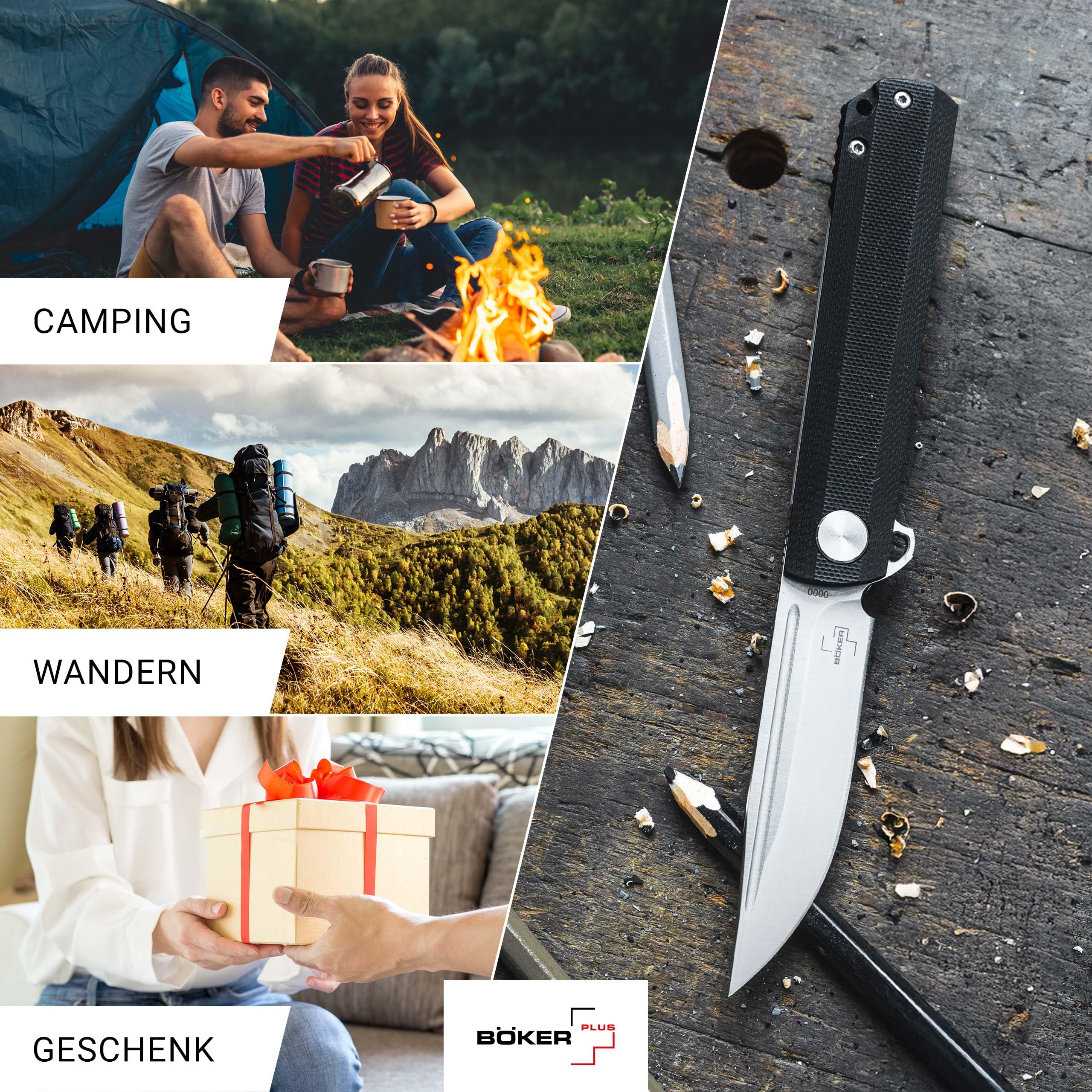 BÖKER PLUS® Cataclyst 42 - extra scharfes Slipjoint Einhand-Messer - Outdoor EDC Klappmesser 42a konform - kleines G10 Flipper Taschenmesser in Geschenk-Box (Cataclyst 42)
