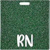 Vista 15 de Plifal RN Badge Buddy - Tarjetero para enfermera, accesorios de enfermería, con purpurina azul claro, horizontal, identificación con nombre