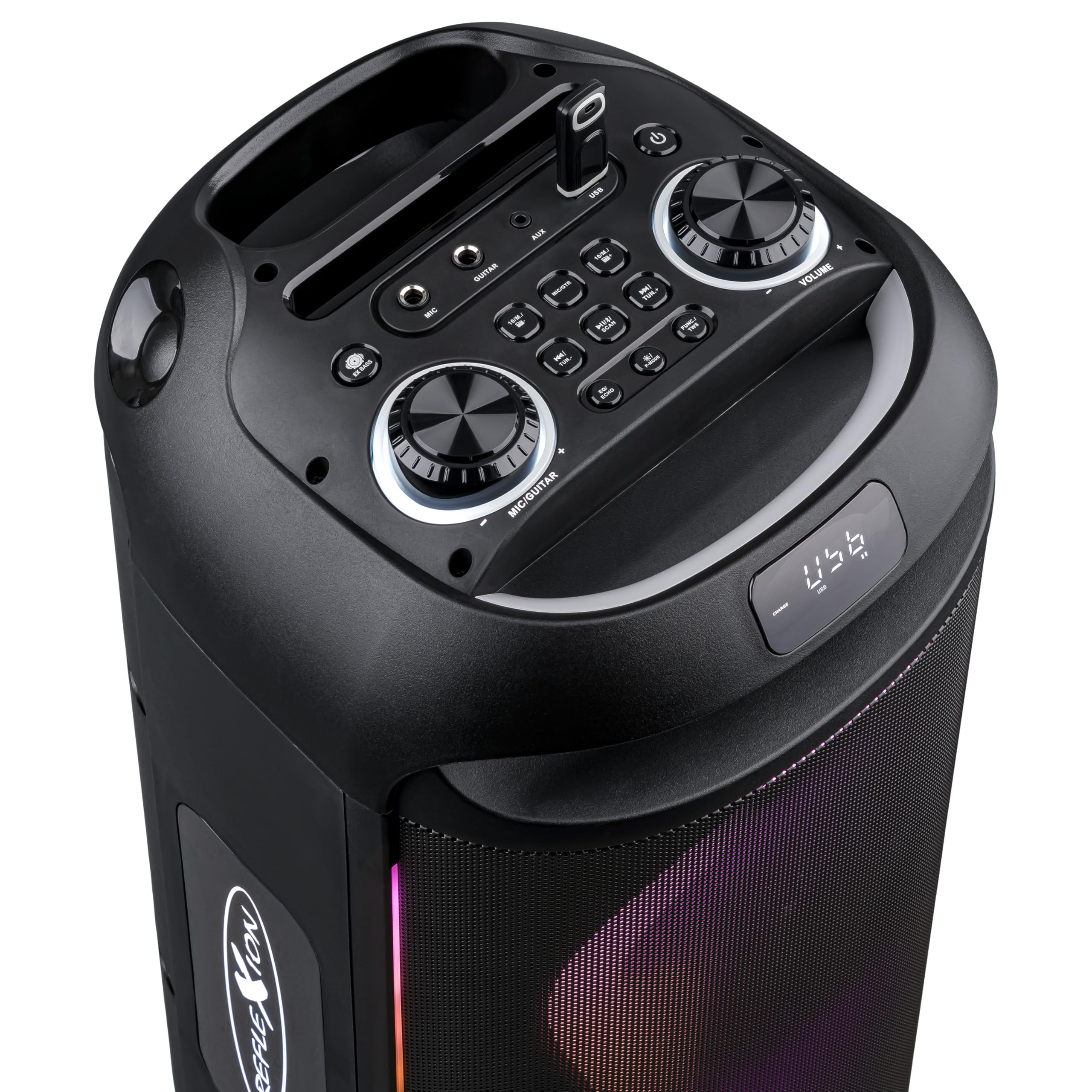 REFLEXION PSX40BT - Altoparlante mobile Bluetooth per DJ, karaoke, 500 W, radio stereo FM PLL, illuminazione da discoteca con modalità di scelta, microfono e batteria al litio