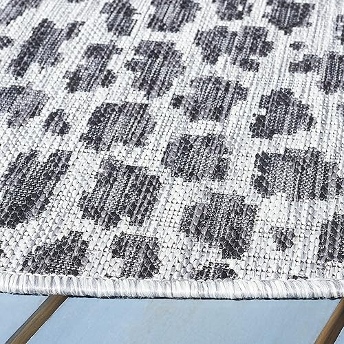 Miniatura 3 de SAFAVIEH Courtyard Collection - Alfombra de área cuadrada, 6 pies 7 pulgadas, gris y negro, no desprende pelusa y de fácil cuidado, para interiores