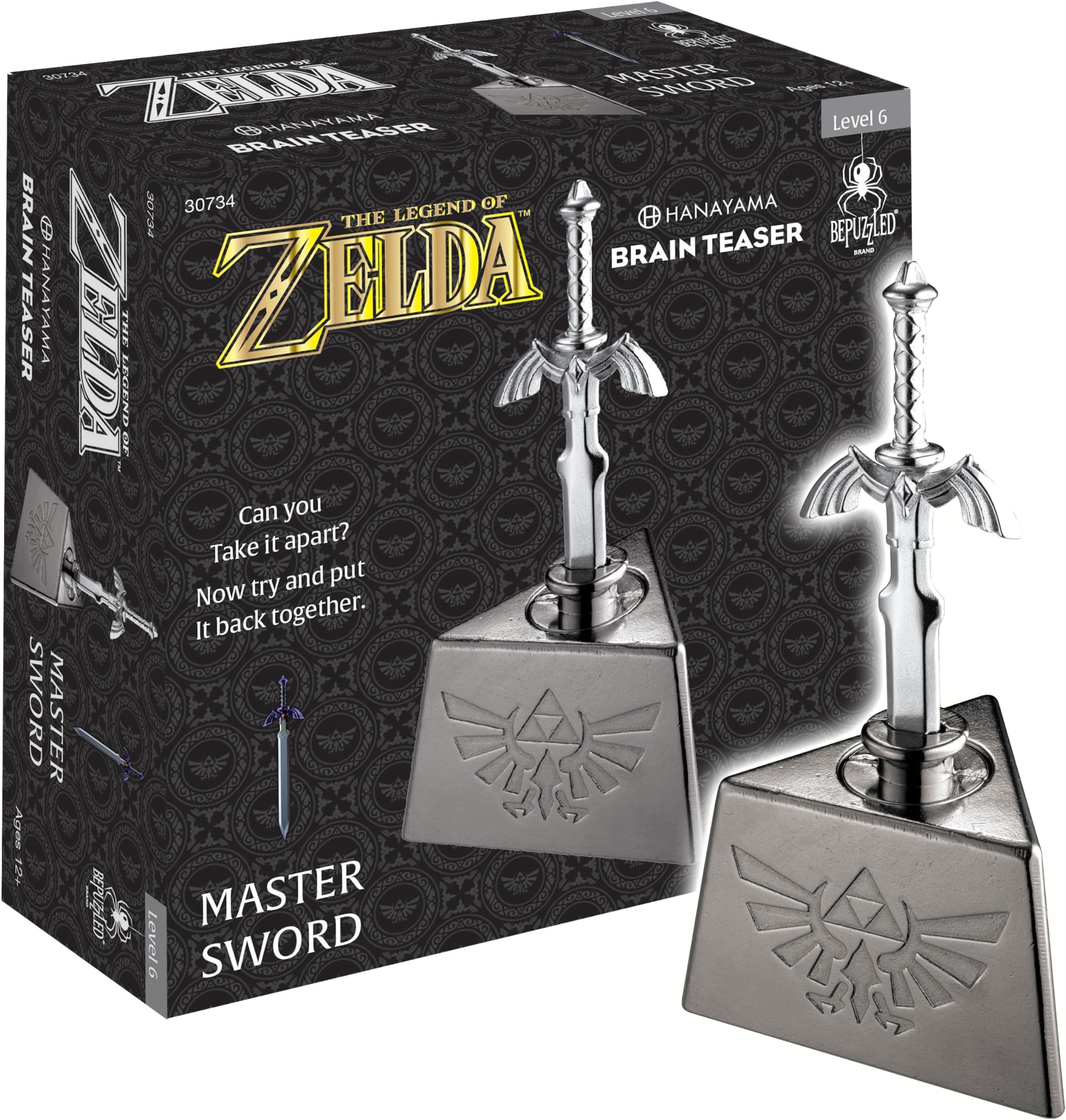 Legend of Zelda Master Sword Hanayama Metal Brain Teaser, Level 6 Ages 12+