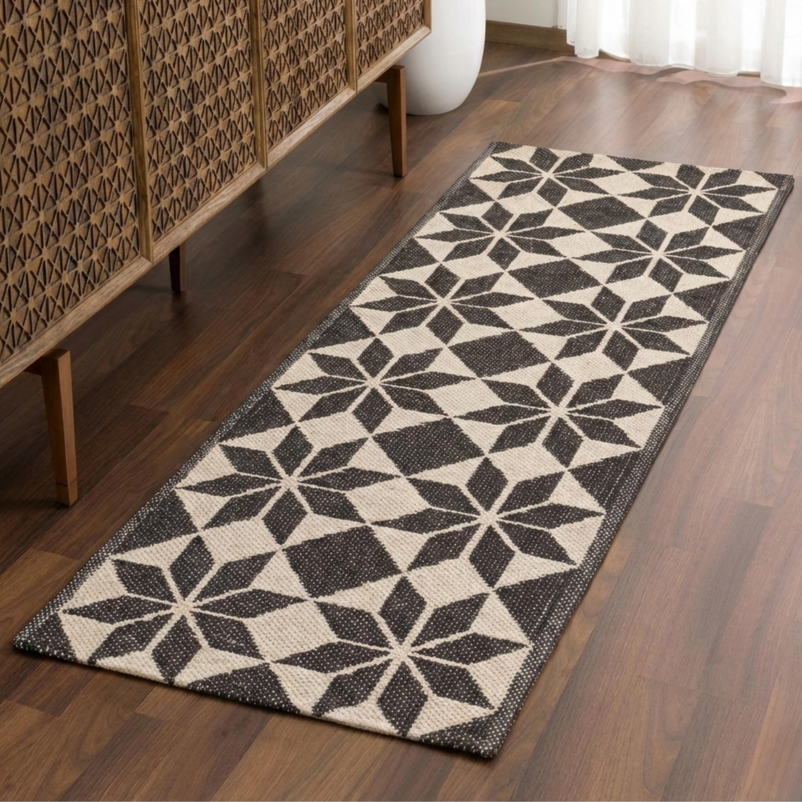 Saral Home Brown Cotton Handwoven Rugs - 50X180 cm-picture-11
