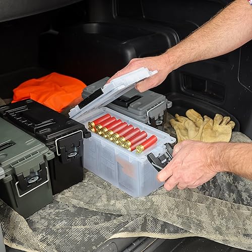 Miniatura 8 de Sheffield 12635 Caja de almacenamiento de municiones, cajas de campo de .30 calibre apilables, resistentes al agua y al polvo, caja de