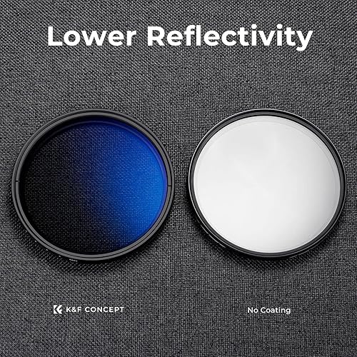 Miniatura 4 de K&F Concept Filtro de lente ND variable ND2-400 de 2.835 in (1-9 paradas) + tapa de filtro de TPU filtro de densidad neutra ajustable con 18