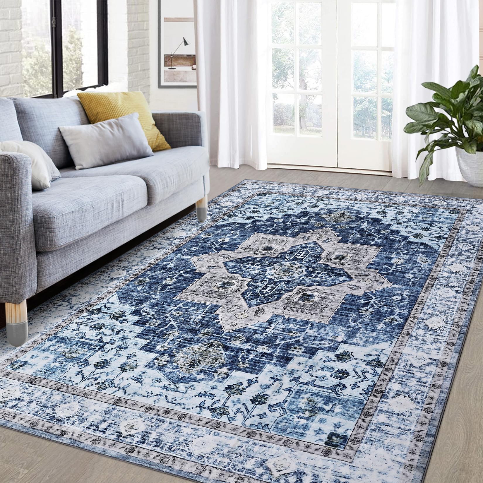 Amazon.com: ROYHOME 8x10 Area Rug Machine Washable Rug Traditional ...