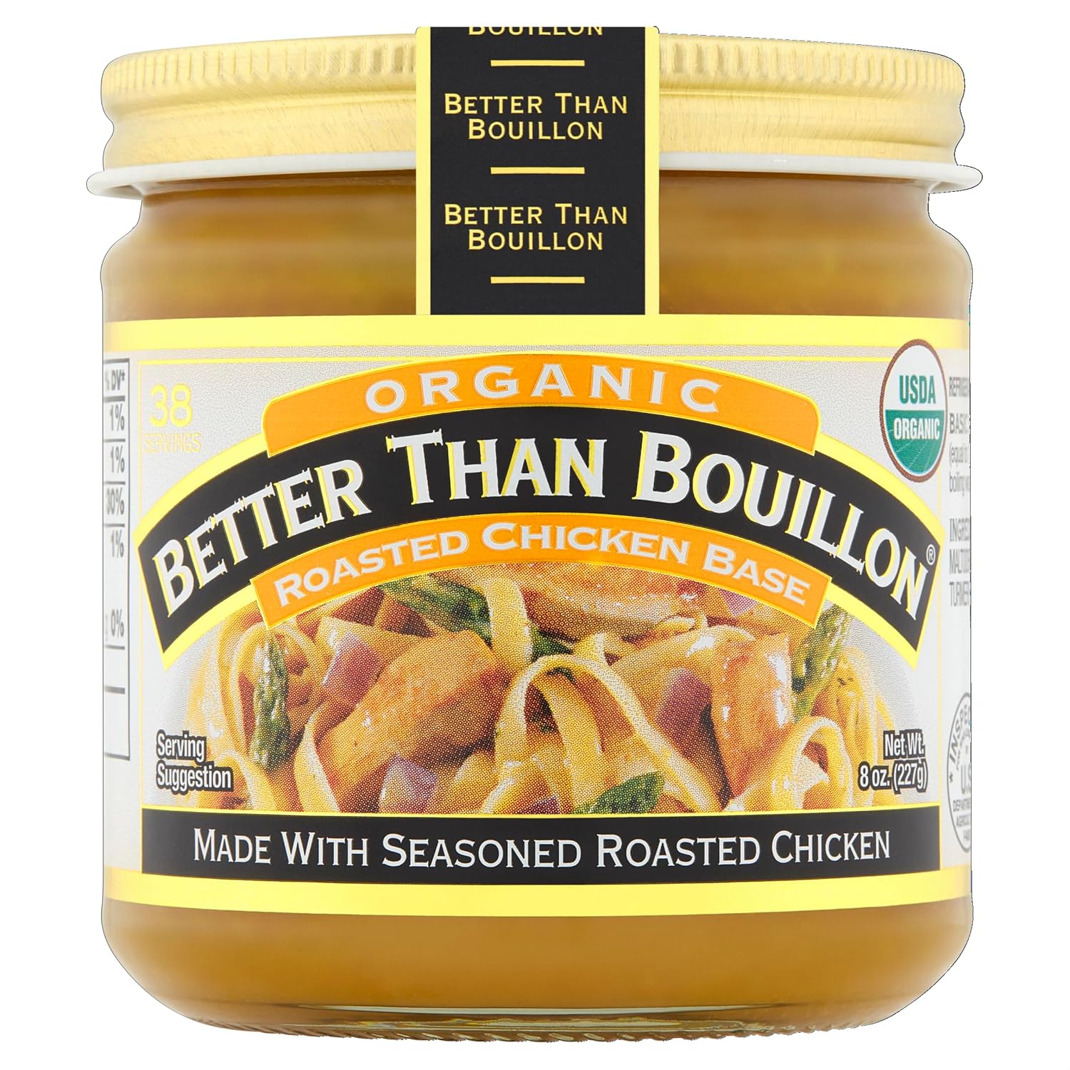 Better Than Bouillon Organic Roasted Chicken Base - Richer Flavor, Makes 38 Cups Broth, 8 oz Jar