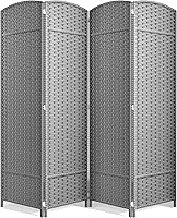 Vista 8 de Sorbus Divisor de habitación de 4 paneles de 6 pies de alto, pantalla de privacidad, paneles dobles extra anchos con bisagras, diseño de malla Beige