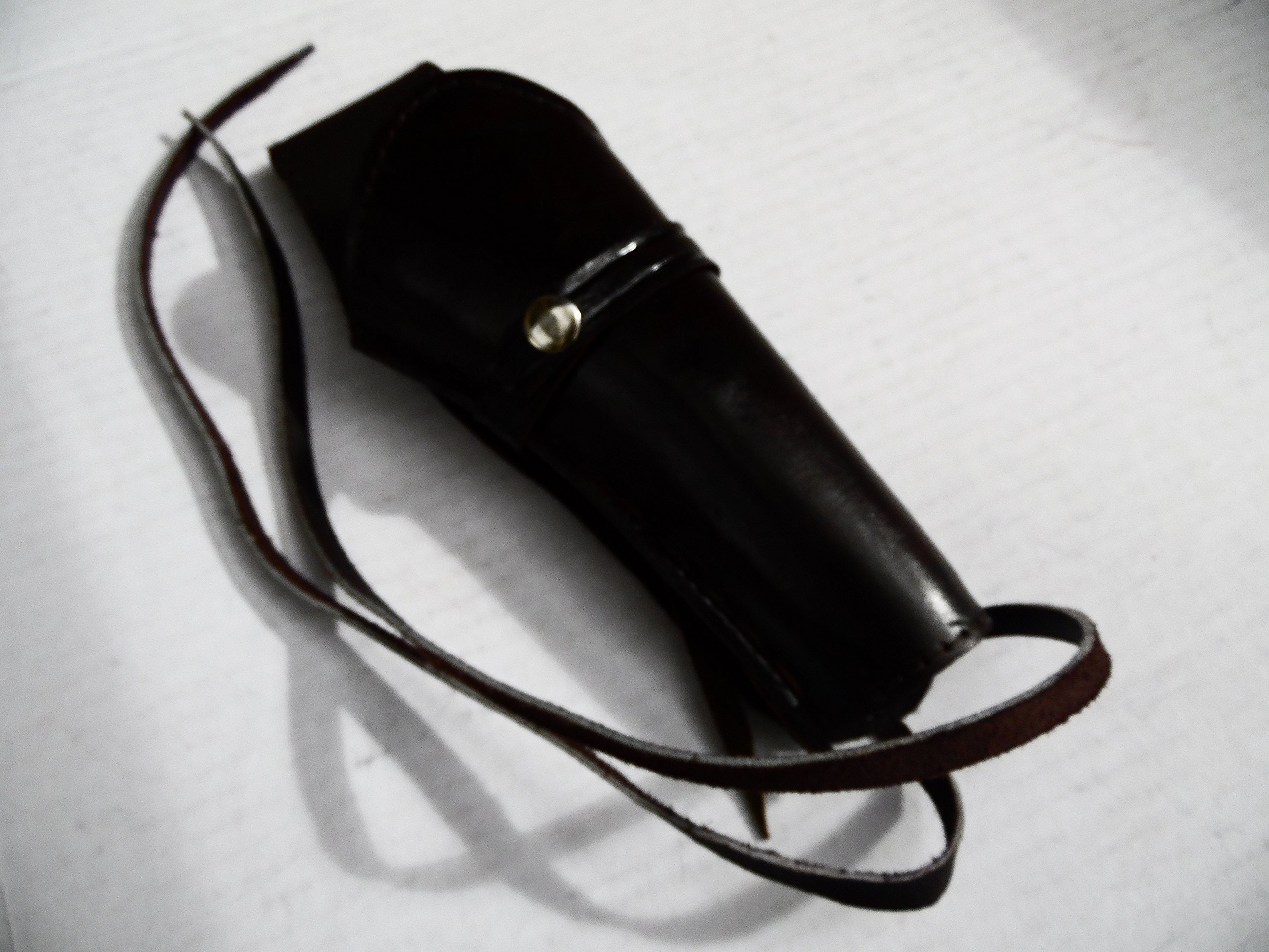 Western Gun Holster - Smooth - Black - Right Handed - Size 6" - Smooth Leather