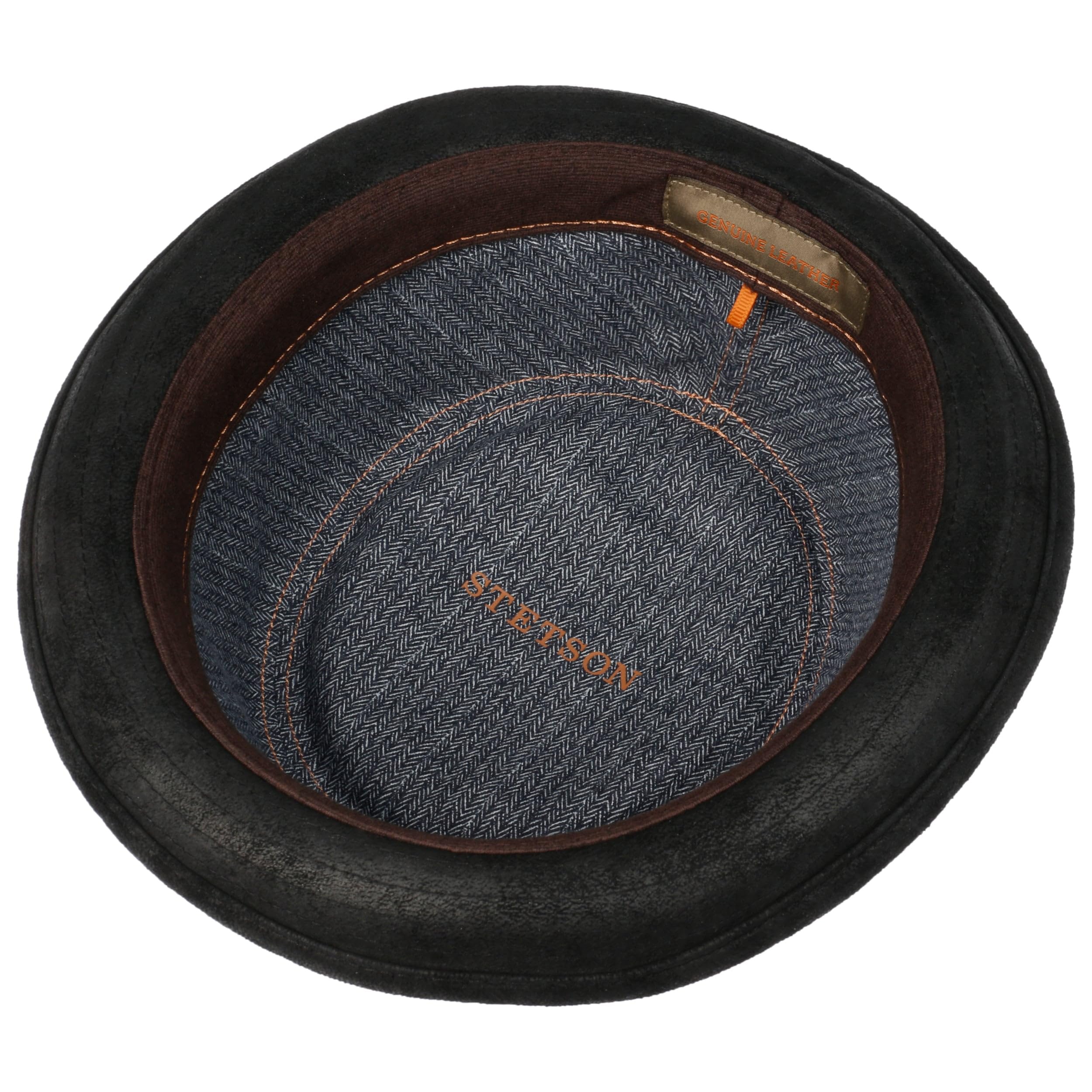 Stetson Chapeau Pennsylvania Pigskin Homme - Porkpie pour avec Doublure, Bandeau en Cuir Printemps-ete Printemps Ete Automne Hiver