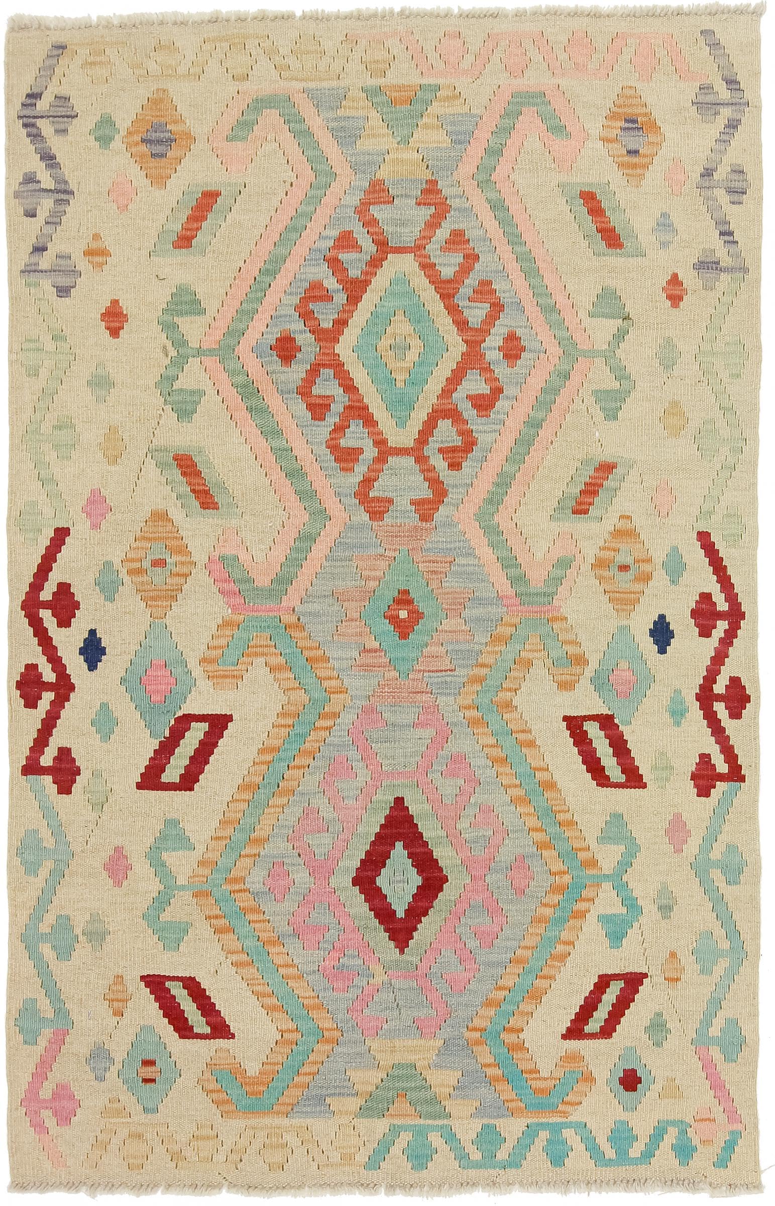 Tapis en laine Kilim Afghan fait main 100x150 contre sol froid