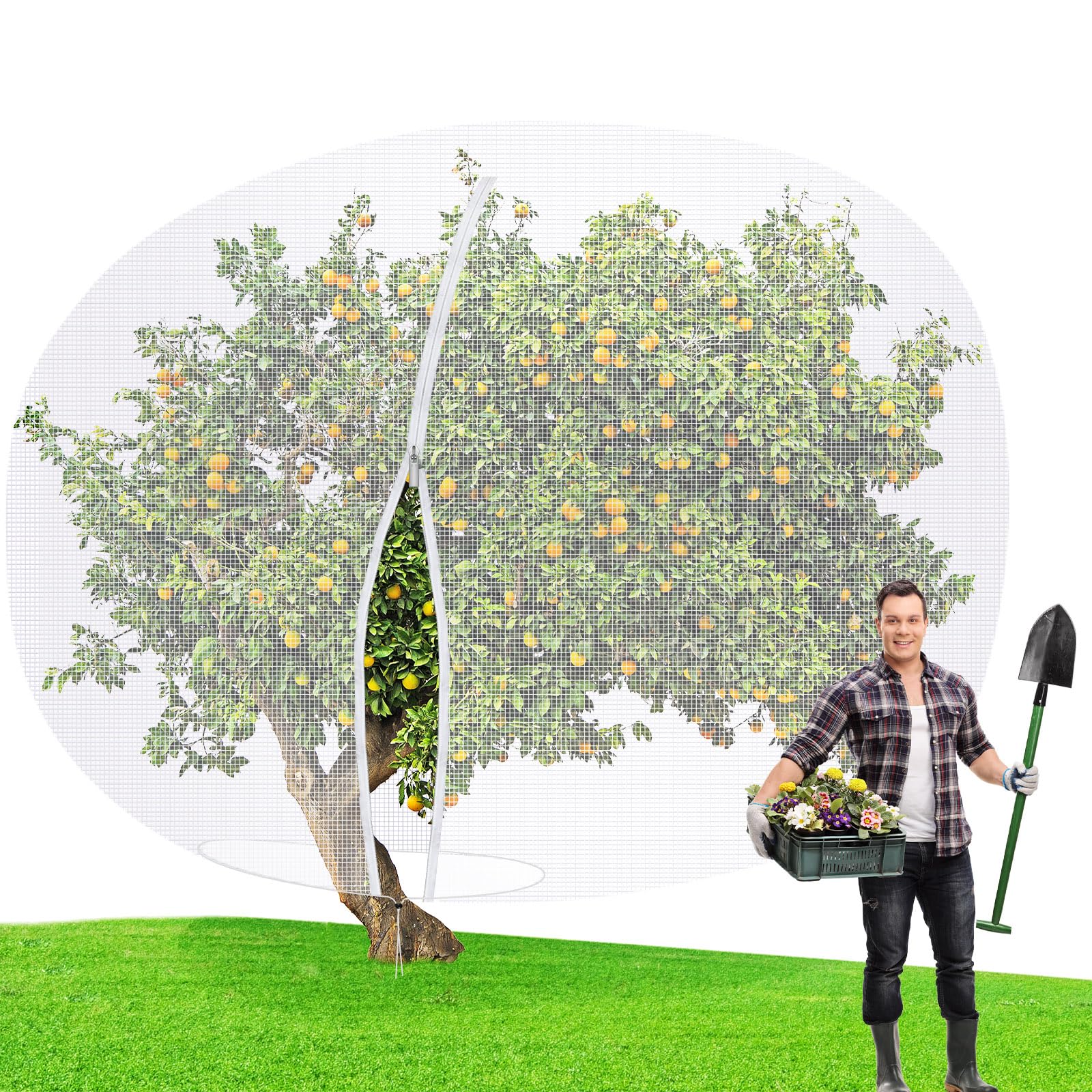 Lot De 2 Grands Filets Pour Arbres Fruitiers De 3 X 3 M Avec Fermeture