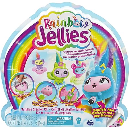 Rainbow Jellies Pack De 4 Poupees Miniatures Et Porte Cles Petits Personnages A Fabriquer Grace A
