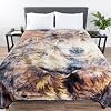 Wolf Blanket – 80x92-inch Printed Pair of Wolves Blanket - Plush Thick 8lb Faux Mink Queen Throw Blanket for Couch, Sofa, or Bed by Lavish Home