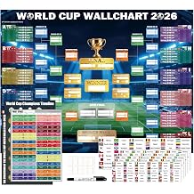 World Cup Soccer 2026 Extra Large Schedule Poster 43"x32", Wall Chart Poster with 48 Team Flag Stickers, 3 Tournament Posters, Marker & Mounting Tape, Match Tracker World Cup Merchandise for Fan Gifts Watch Party Decor