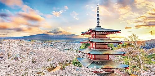 Pintoo Rompecabezas de 800 piezas para adultos, santuario Fuji Sengen, hermoso rompecabezas de plástico japonés para decoración del hogar, cero