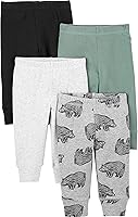 Carter's Simple Joys Baby 4-Pack Unisex Neutral Pants - Soft Tagless Pull-On Comfort, OEKO-TEX Certified for Newborns & Toddlers