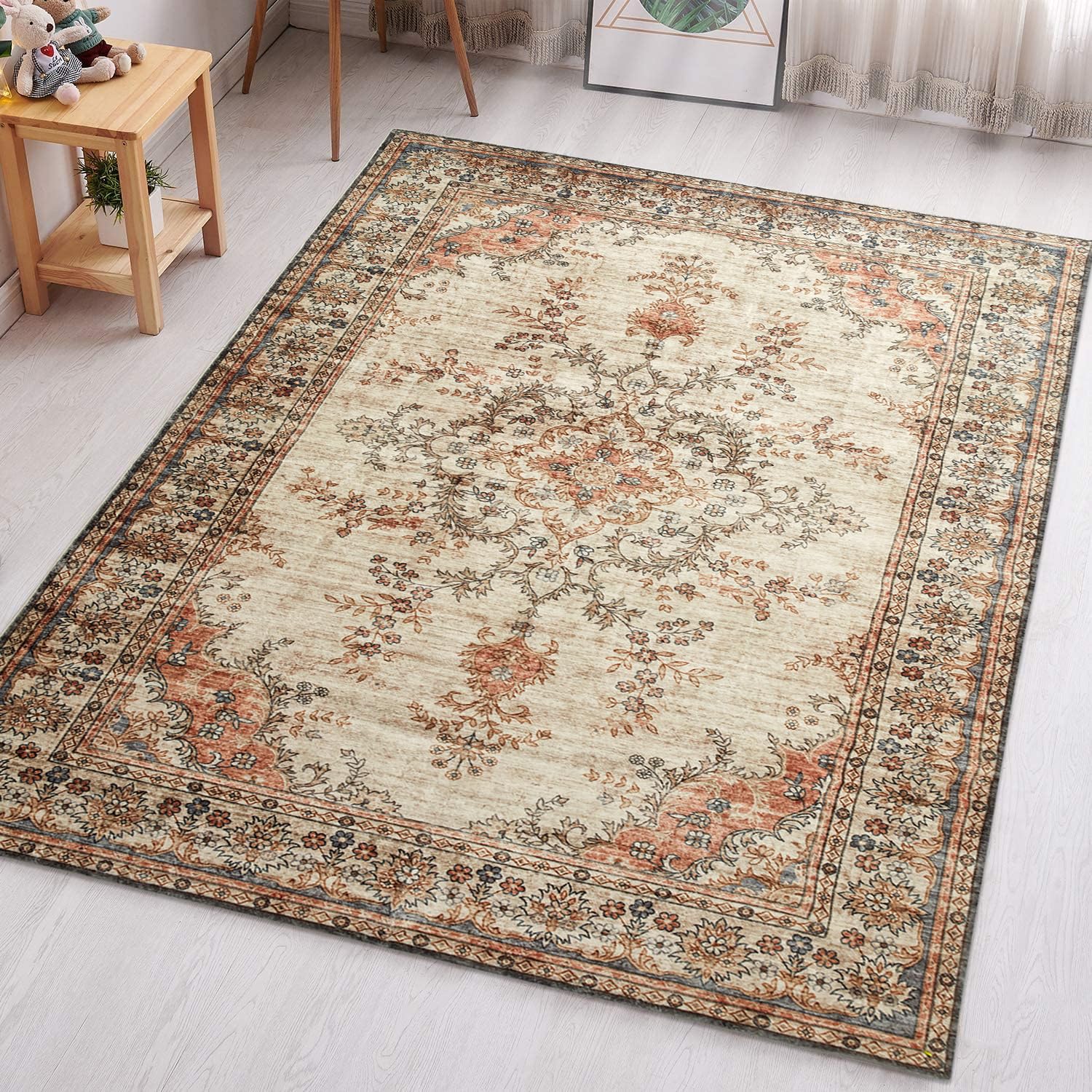 Aspire Homeware Rugs for Bedroom Living Room - Traditional Area Rugs 60x110 cm Timeless Cashmere Style Soft Short Pile Vintage Rug - Carpet for Dining Room Easy To Clean