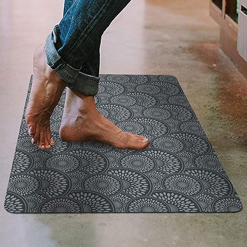 Miniatura 1 de Alfombrilla Shape28, ultra delgada para la cocina, con respaldo de goma antideslizante, 35 x 23 pulgadas, azul oscuro