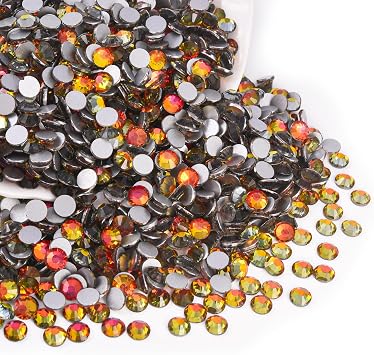 Glass Beads Flatback Rhinestones for Crafts Red Volcanic SS16 1440pcs
